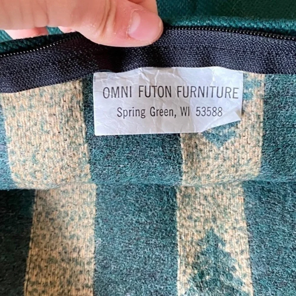 Omni Futon Furniture Heavy Cloth Green Christmas Tree Pillow Cover Zipper